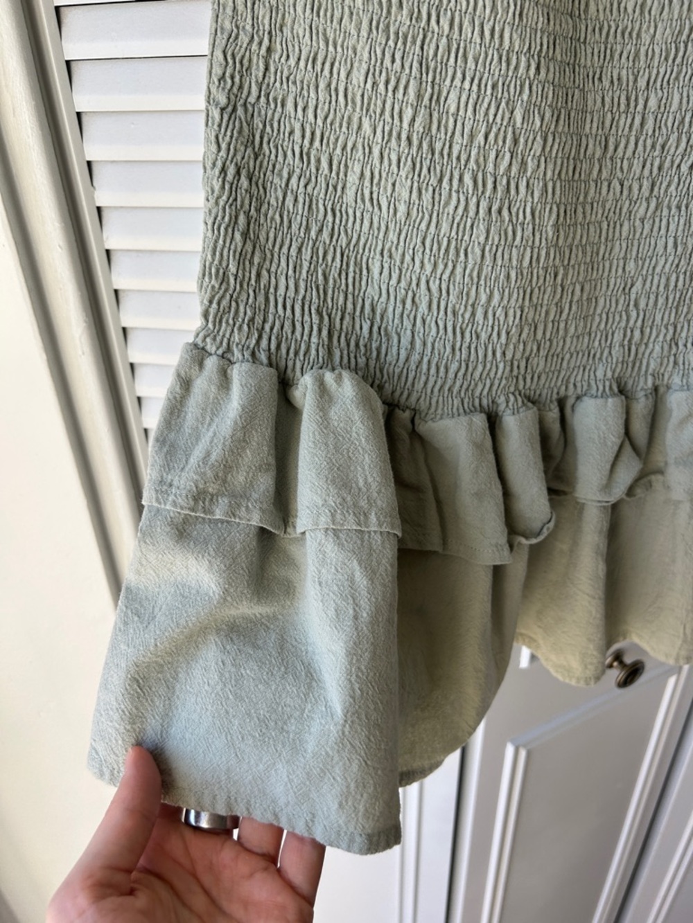 Sage Off-Shoulder Ruffle Dress - Picture 3 of 8